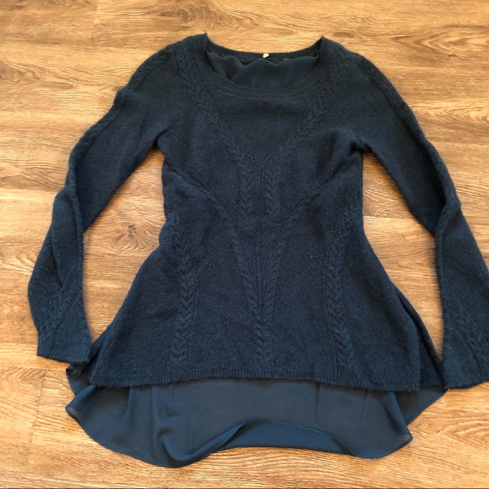 Anthro Knitted & Knotted Teal Sweater